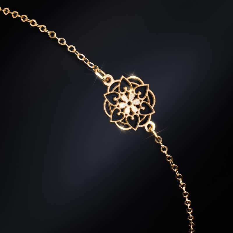 10k Gold Italian Rose Window Bracelet